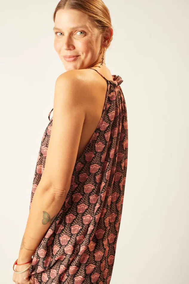 Dresses Shop Natalie Martin MARLIEN DRESS Tulip Print Kamari Black