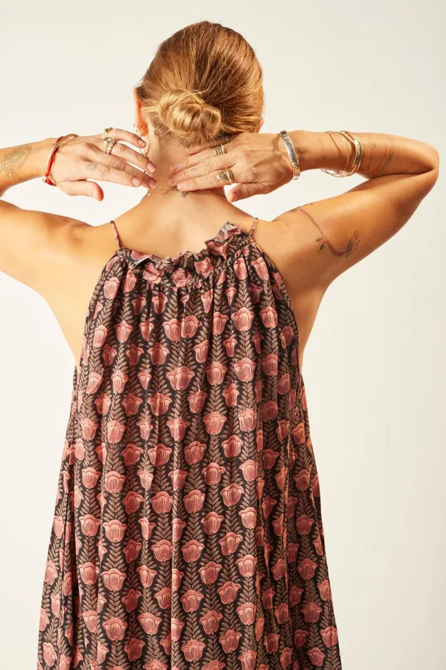 Dresses Shop Natalie Martin MARLIEN DRESS Tulip Print Kamari Black