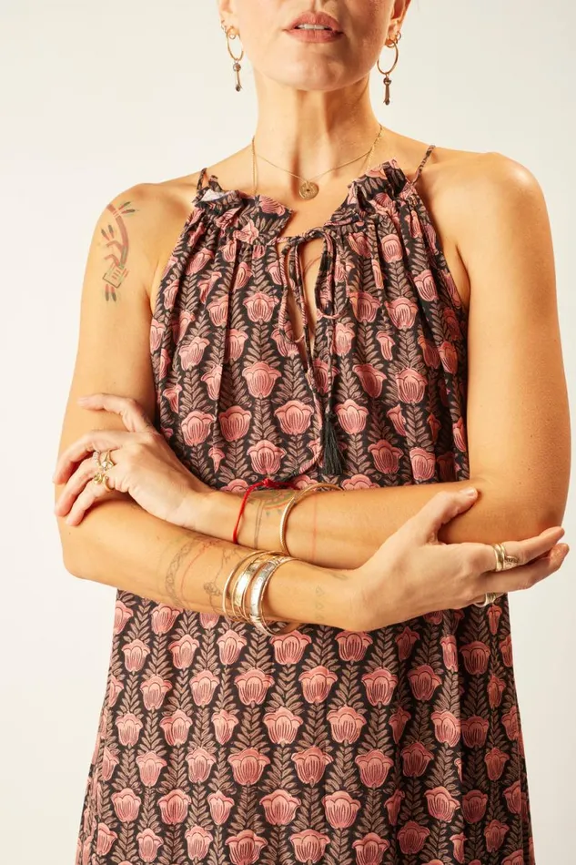 Dresses Shop Natalie Martin MARLIEN DRESS Tulip Print Kamari Black