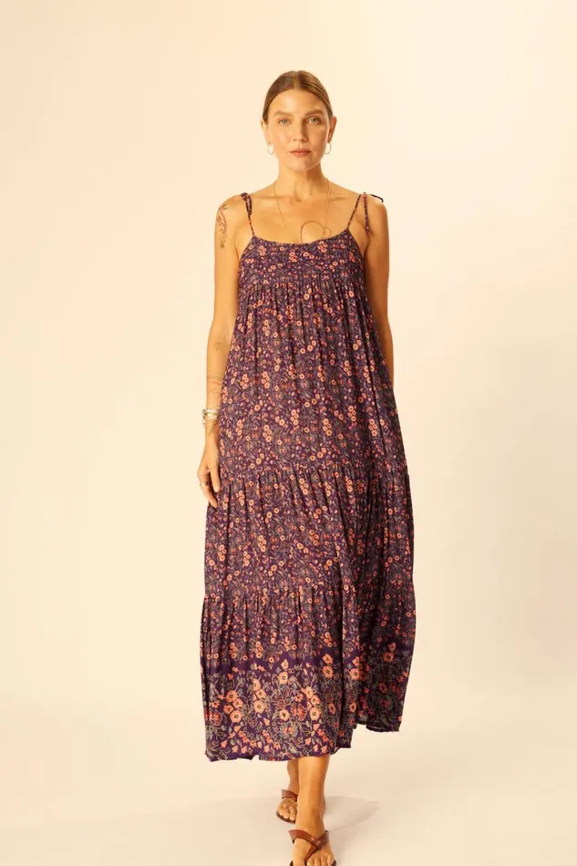 Dresses Shop Natalie Martin MELANIE DRESS Petite Fleur Aubergine