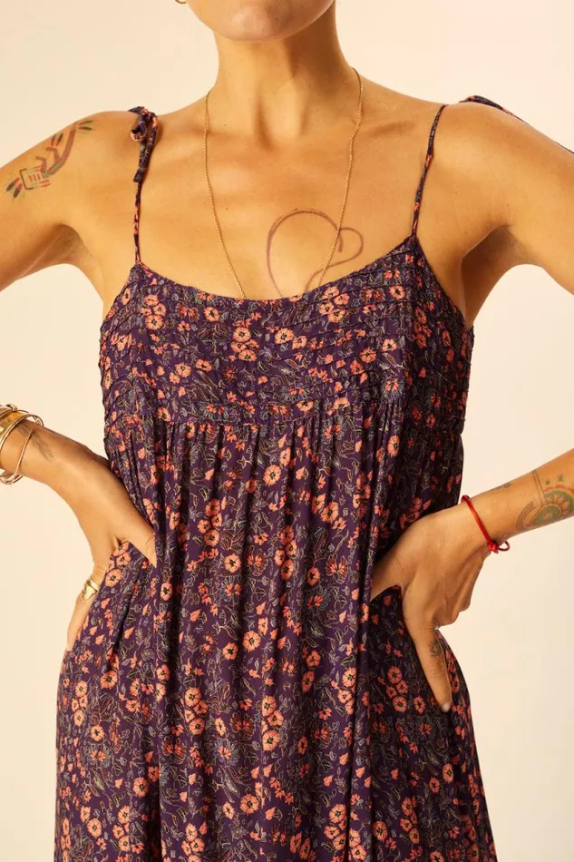 Dresses Shop Natalie Martin MELANIE DRESS Petite Fleur Aubergine