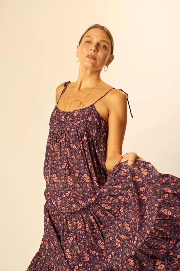 Dresses Shop Natalie Martin MELANIE DRESS Petite Fleur Aubergine
