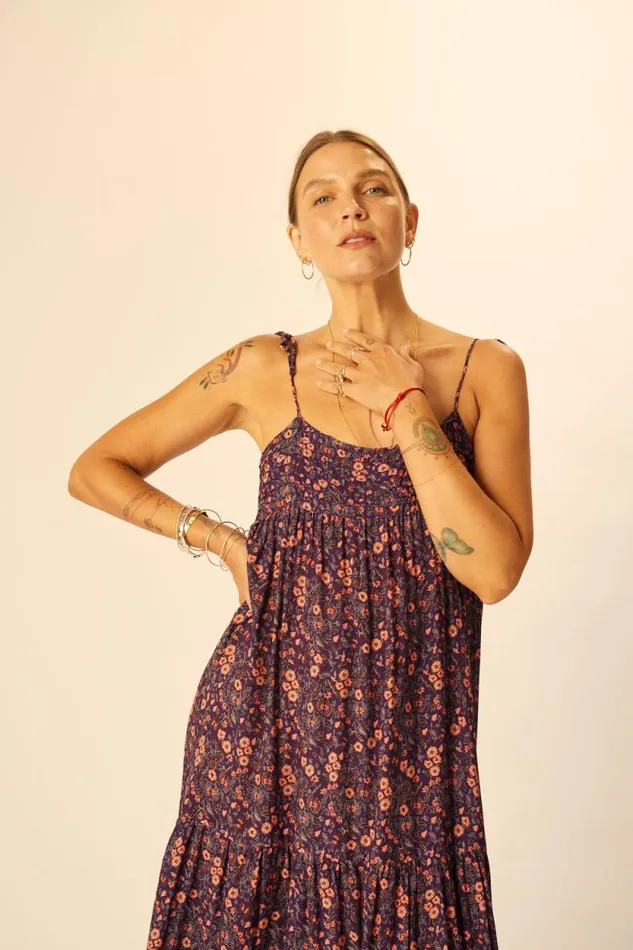 Dresses Shop Natalie Martin MELANIE DRESS Petite Fleur Aubergine
