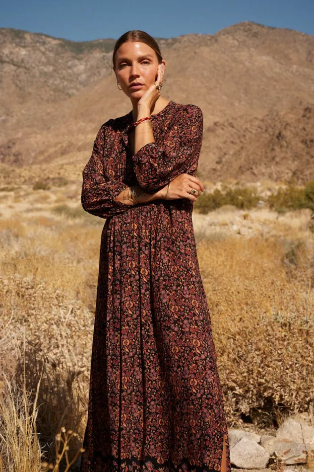 Dresses Shop Natalie Martin SAMMIE MAXI Petite Fleur Noire