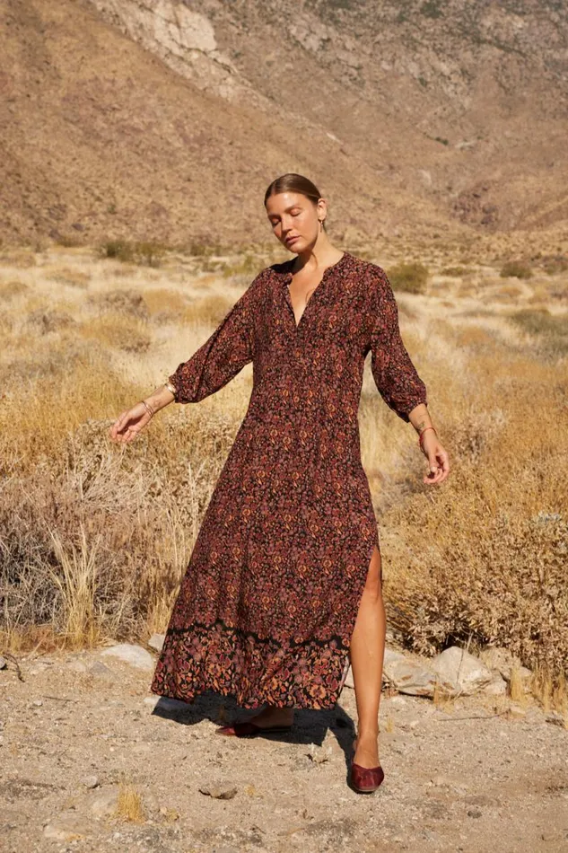 Dresses Shop Natalie Martin SAMMIE MAXI Petite Fleur Noire