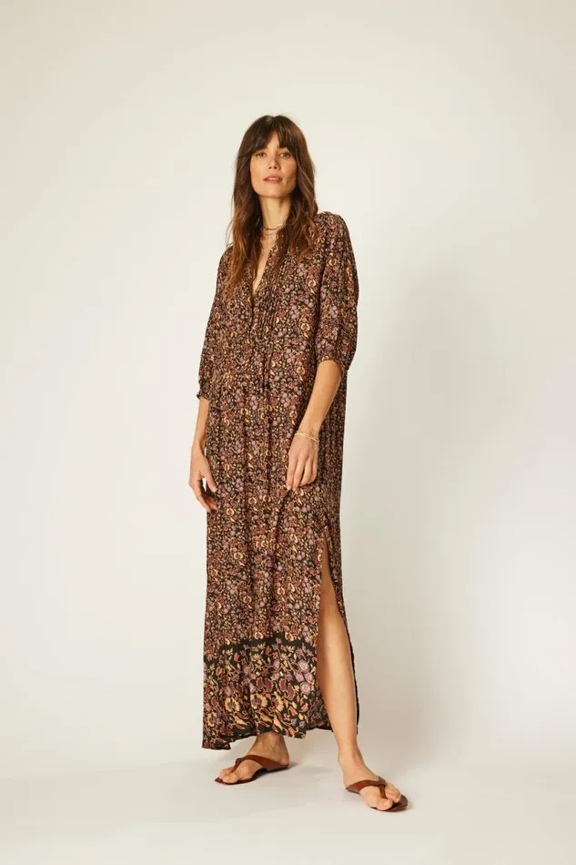 Dresses Shop Natalie Martin SAMMIE MAXI Petite Fleur Noire