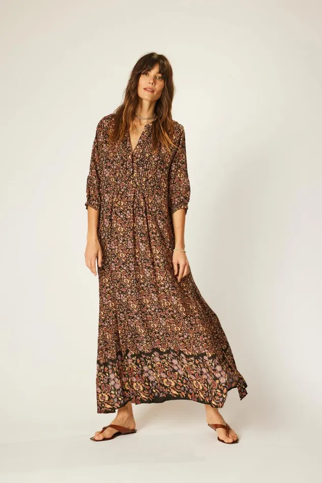 Dresses Shop Natalie Martin SAMMIE MAXI Petite Fleur Noire