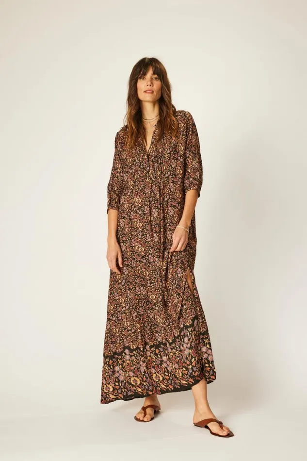 Dresses Shop Natalie Martin SAMMIE MAXI Petite Fleur Noire