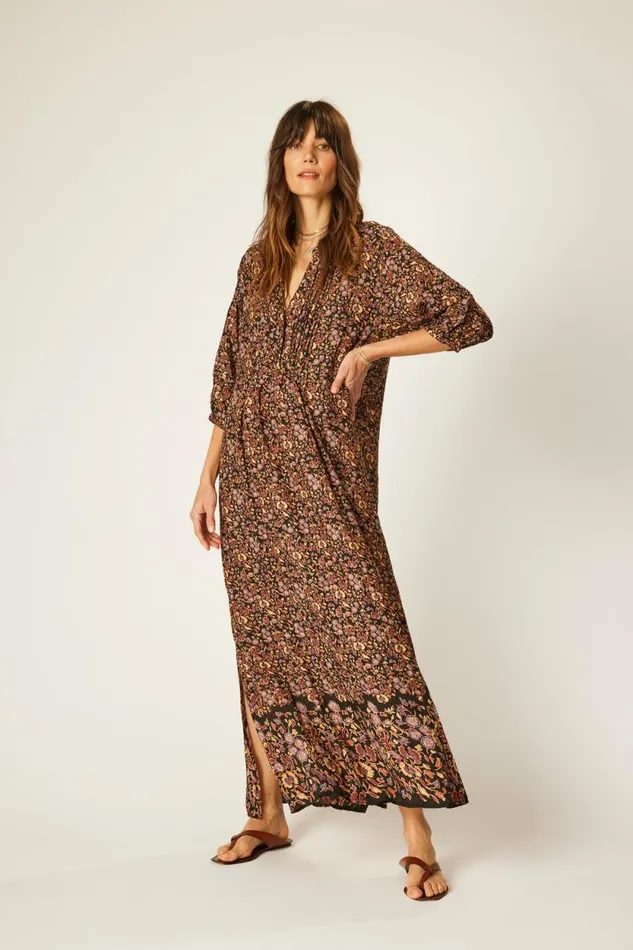 Dresses Shop Natalie Martin SAMMIE MAXI Petite Fleur Noire