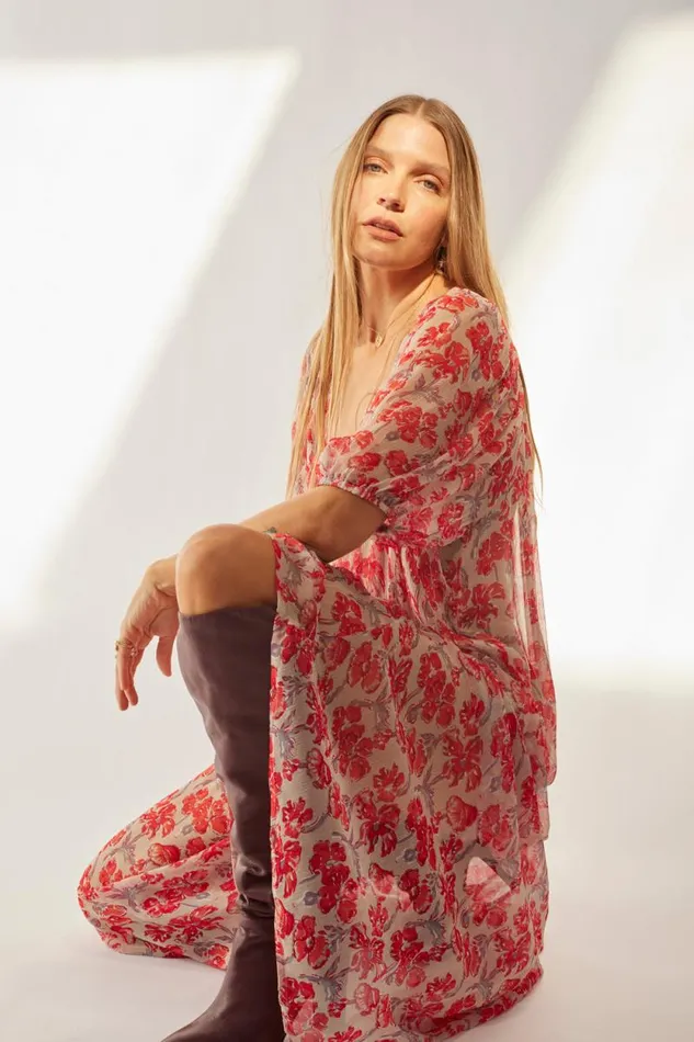 Dresses Shop Natalie Martin VIVI DRESS Chiffon Watercolor Dove