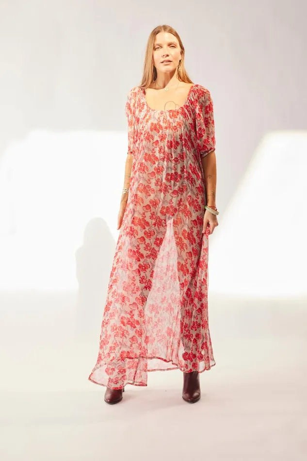 Dresses Shop Natalie Martin VIVI DRESS Chiffon Watercolor Dove