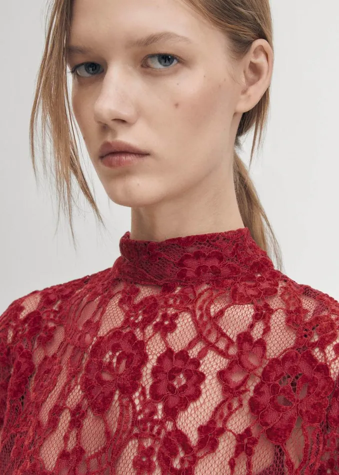 Dresses Women ALOHAS Tiban Lace Wine Dress