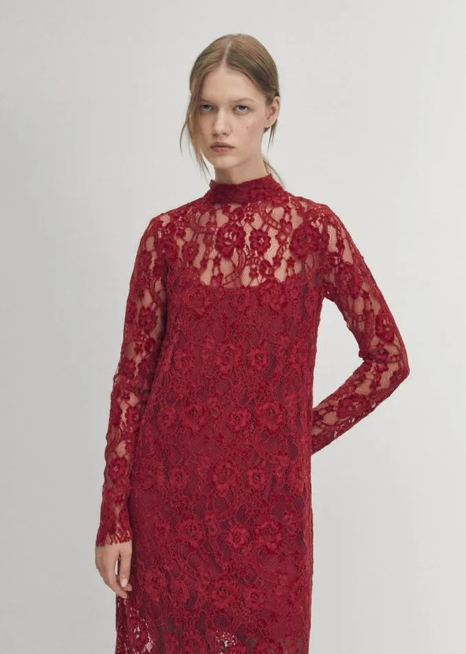 Dresses Women ALOHAS Tiban Lace Wine Dress