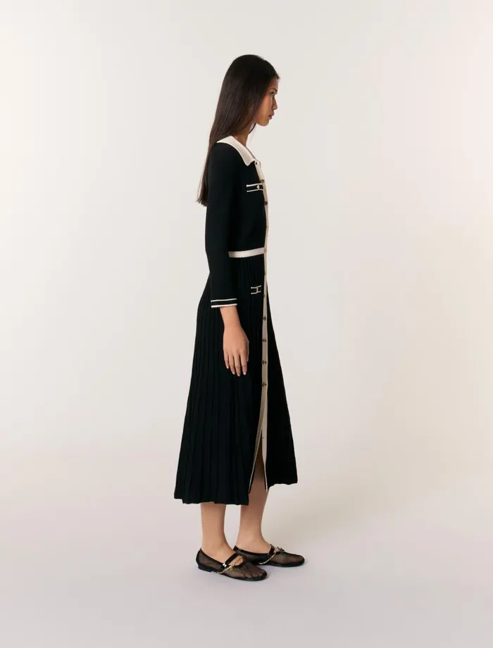 Dresses Women Maje Knit Maxi Dress Blackwhite
