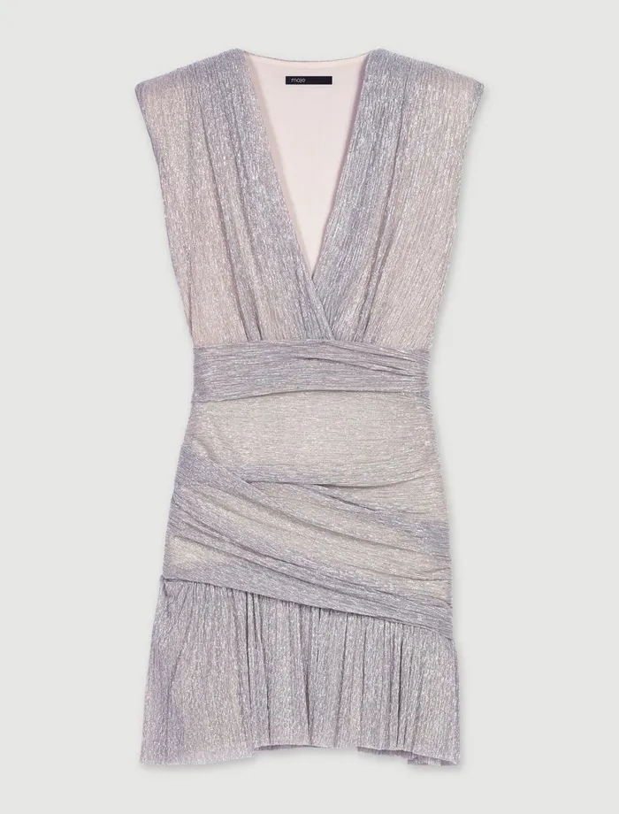 Dresses Women Maje Short Metallic Dress Gold Silver