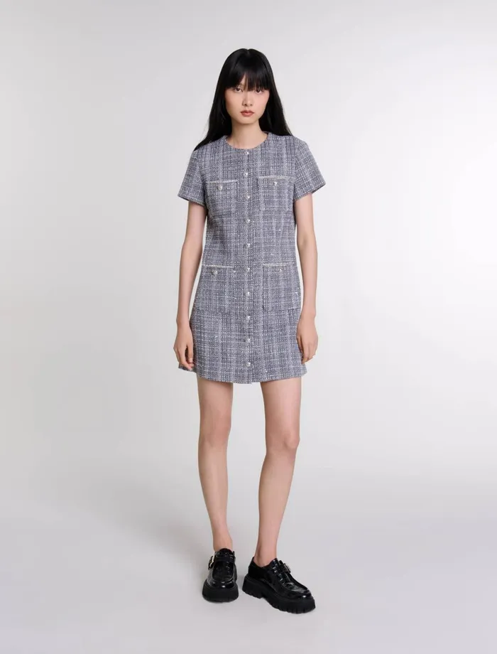 Dresses Women Maje Tweed Dress Grey
