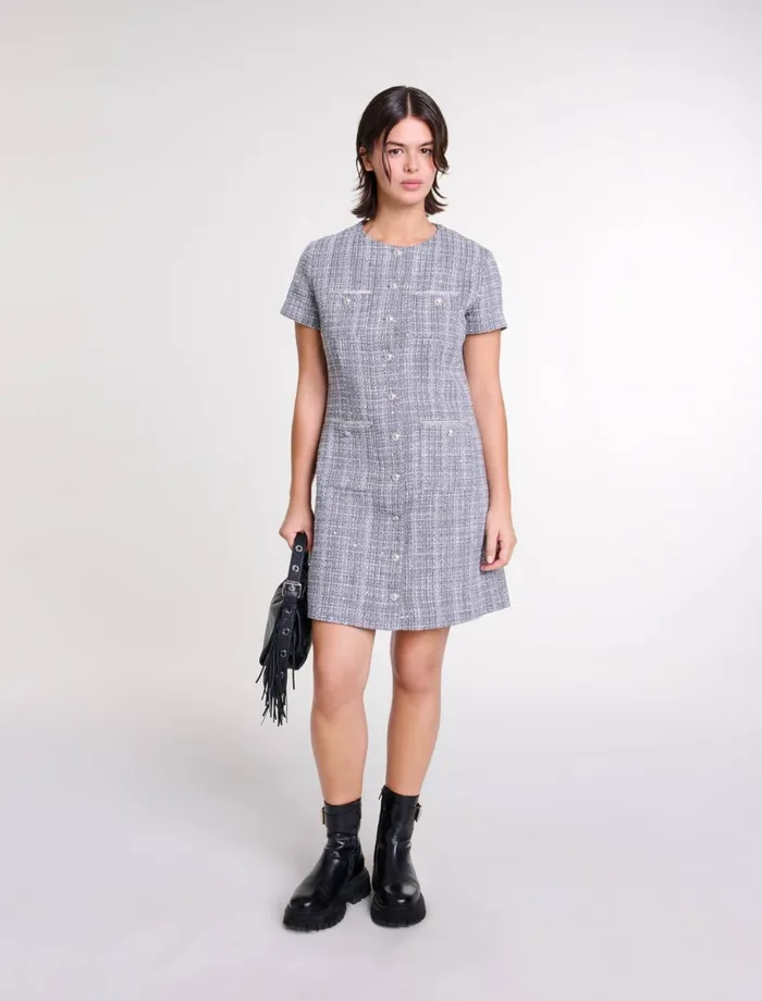 Dresses Women Maje Tweed Dress Grey