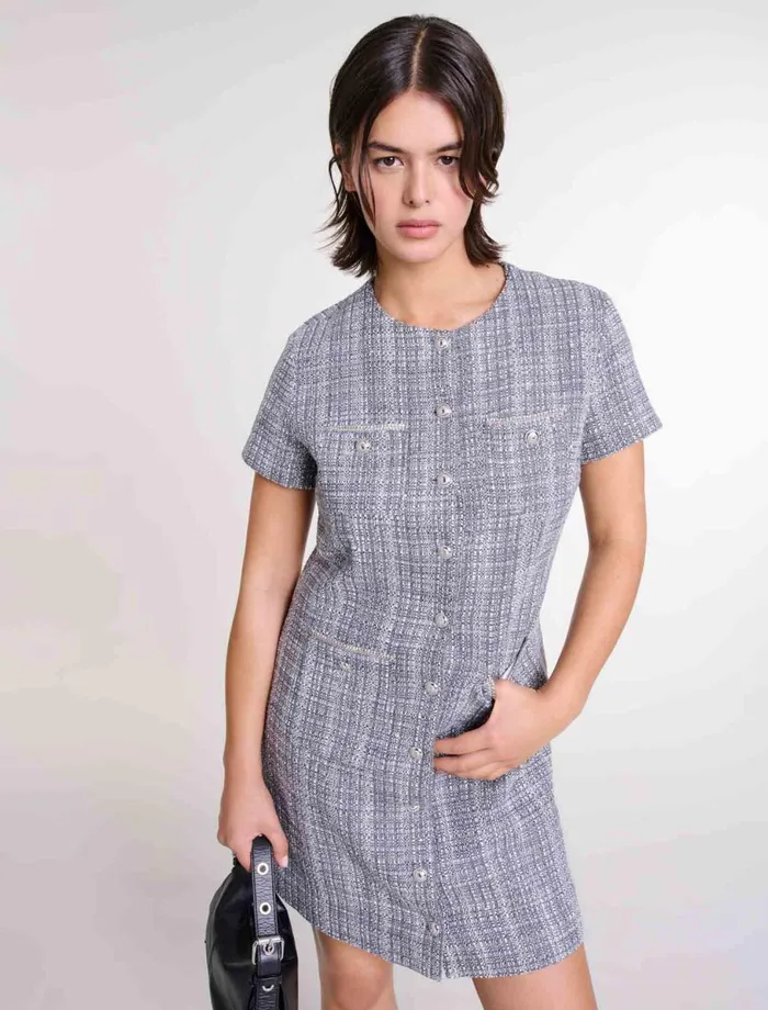 Dresses Women Maje Tweed Dress Grey