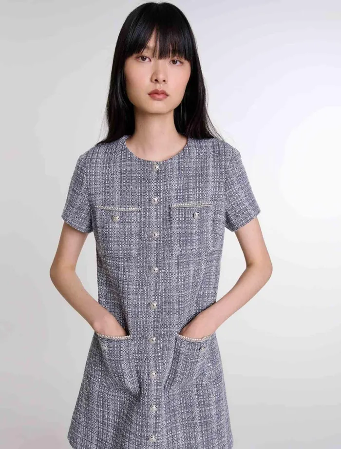 Dresses Women Maje Tweed Dress Grey