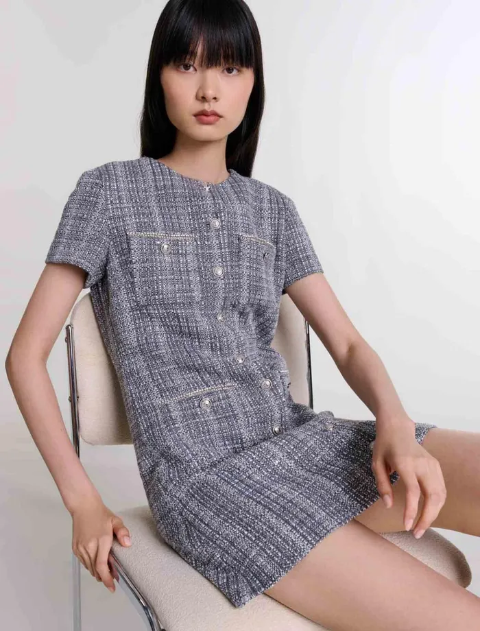 Dresses Women Maje Tweed Dress Grey
