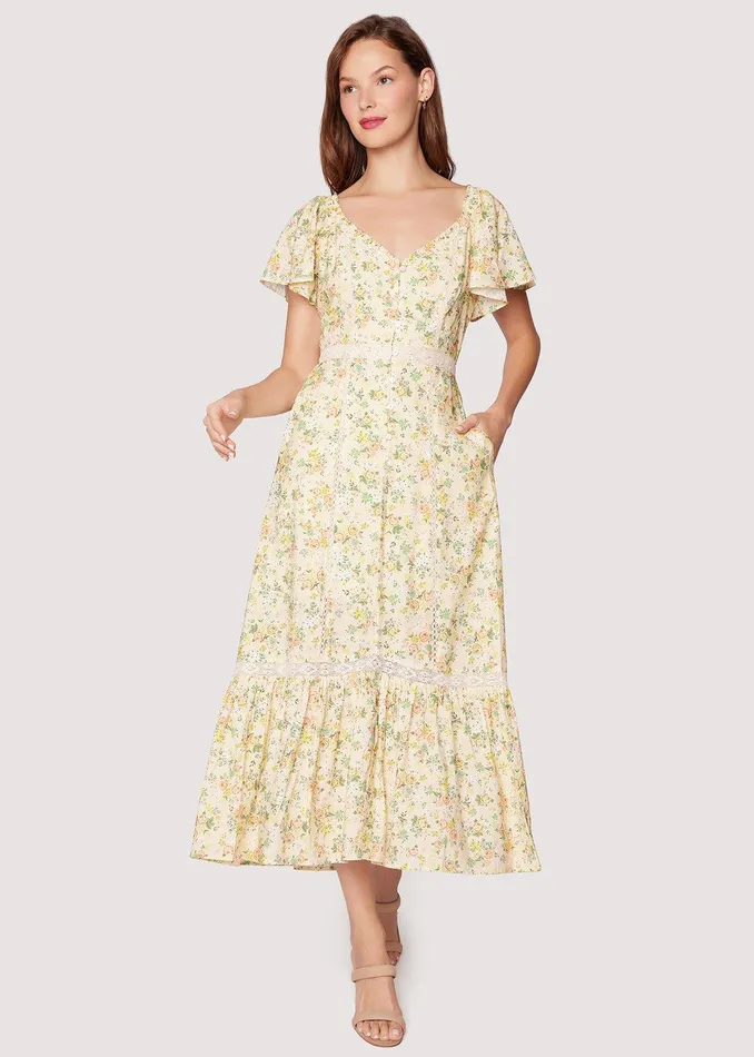 Earth Angel Maxi Dress Yellowfloral Women Lost Wander Dresses