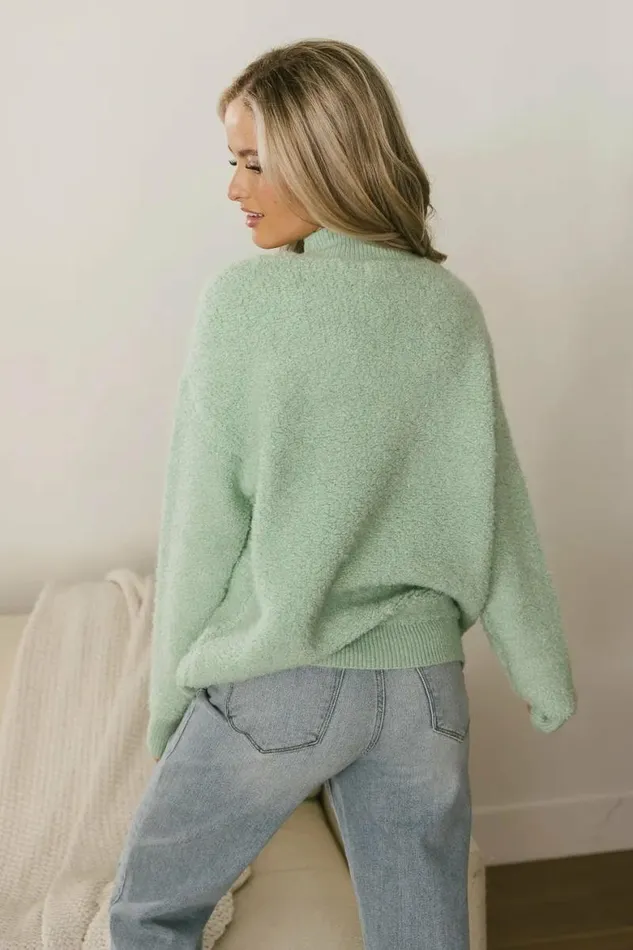 Eilana Cozy Sweater In Green Green Women Bohme Tops