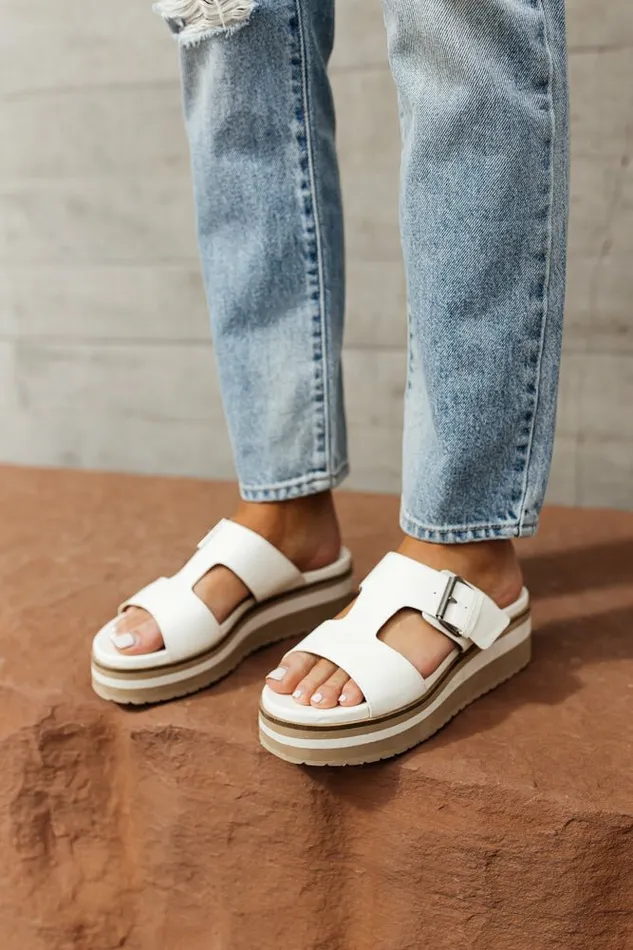 Ellie Platform Sandals White Women Bohme Shoes