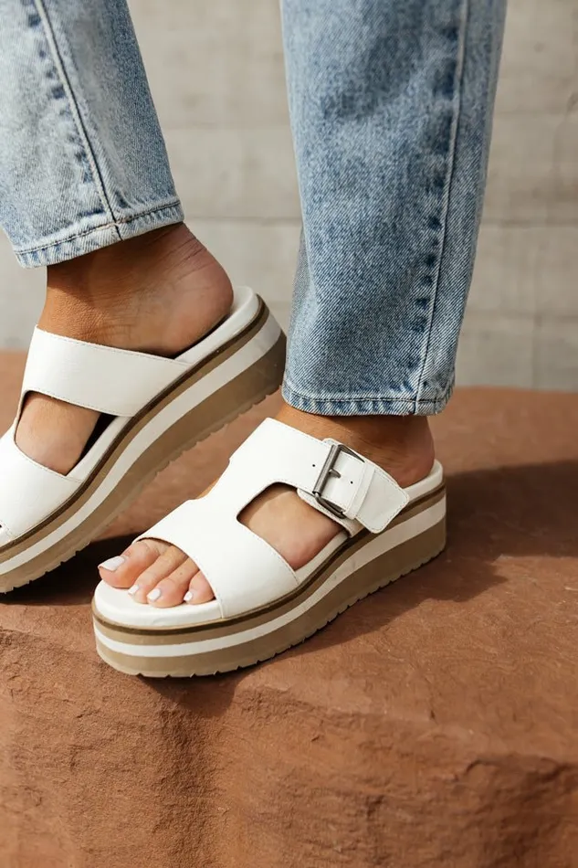 Ellie Platform Sandals White Women Bohme Shoes