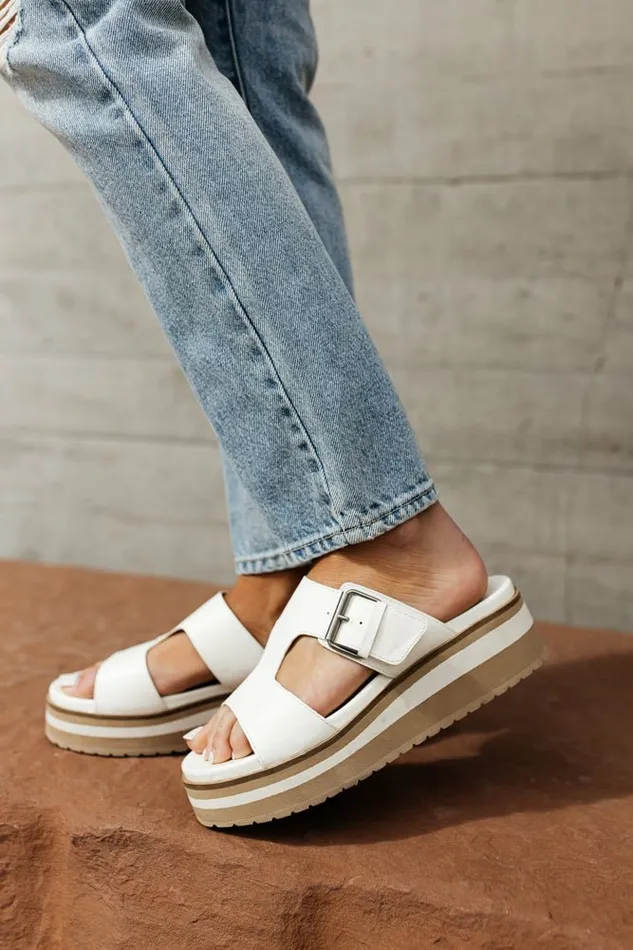 Ellie Platform Sandals White Women Bohme Shoes