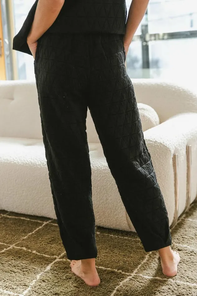 Elora Quilted Joggers In Black Black Women Bohme Pants