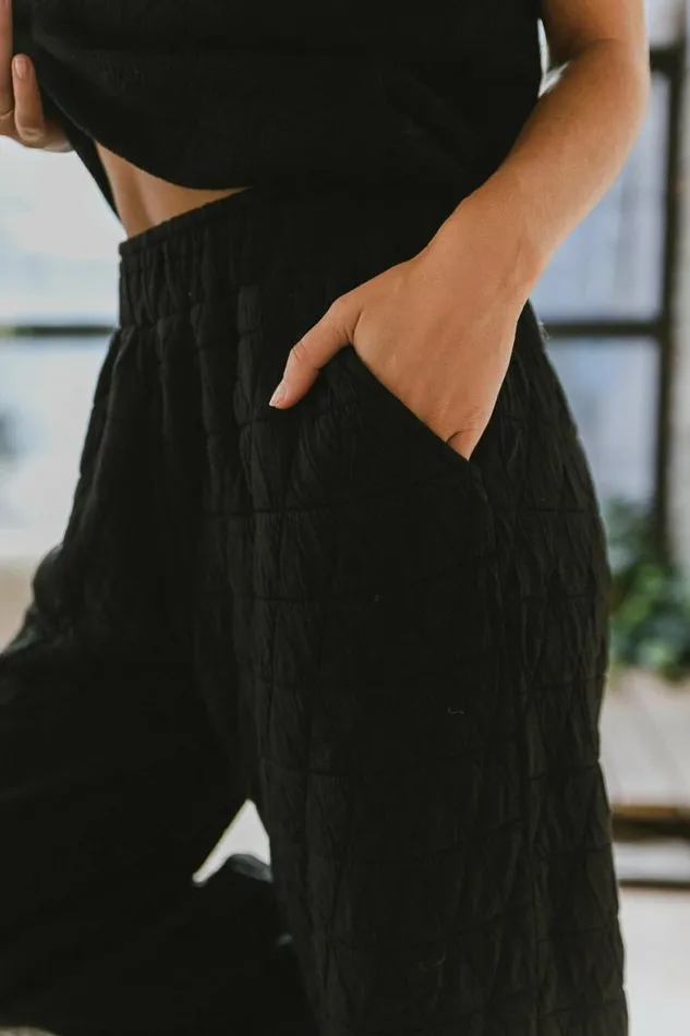 Elora Quilted Joggers In Black Black Women Bohme Pants