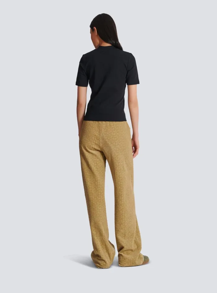 Embroidered Signature Tshirt Black Women Balmain TShirts