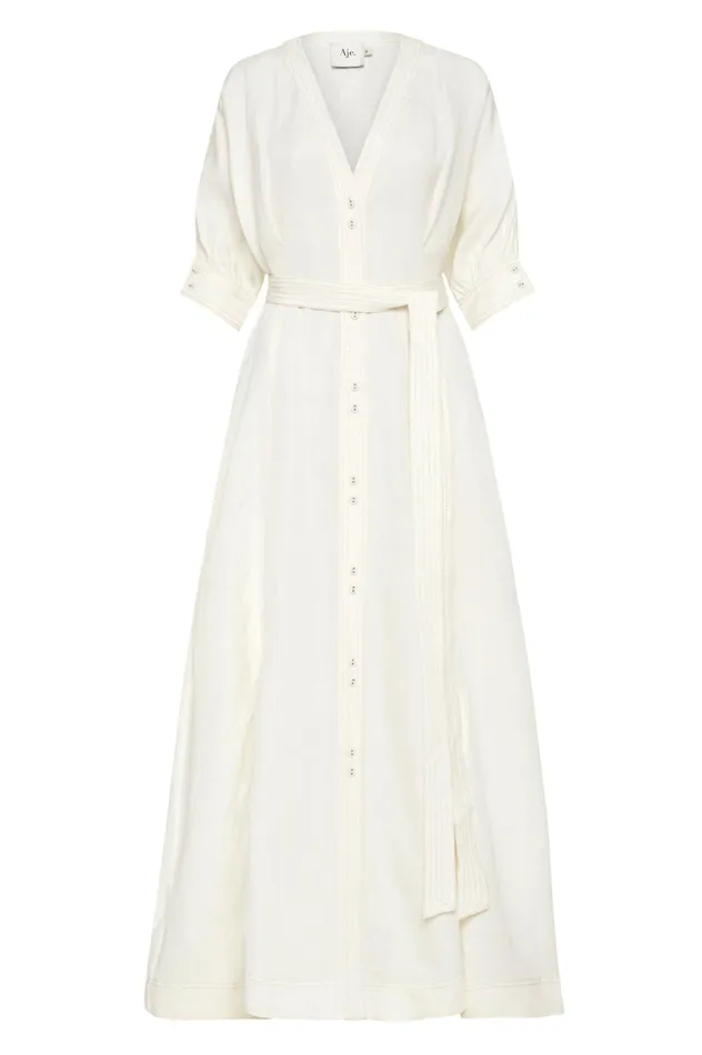Ennoble Dress Ivory Women Aje Midi Dresses