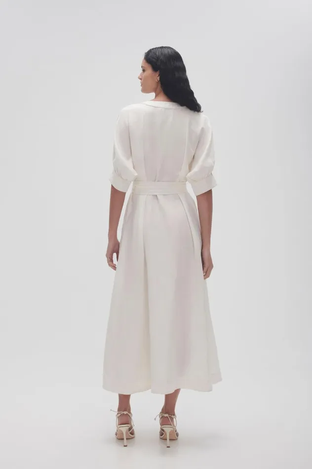 Ennoble Dress Ivory Women Aje Midi Dresses