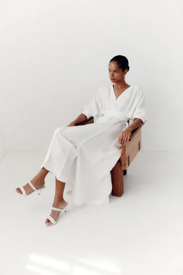 Ennoble Dress Ivory Women Aje Midi Dresses