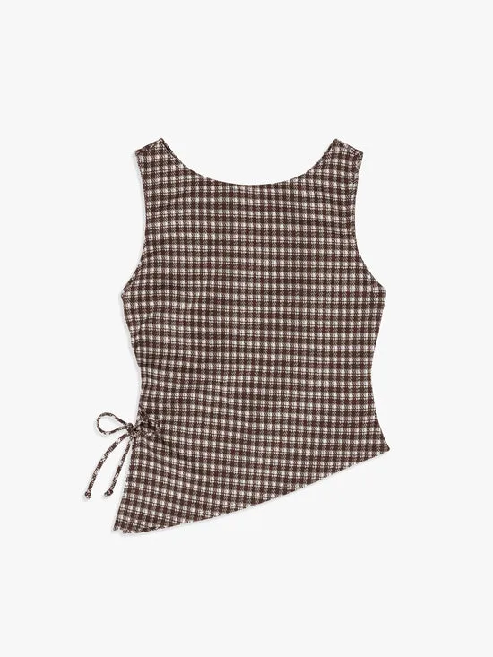 Erin Tank Cocoa Plaid Women Tops Lisa Says Gah