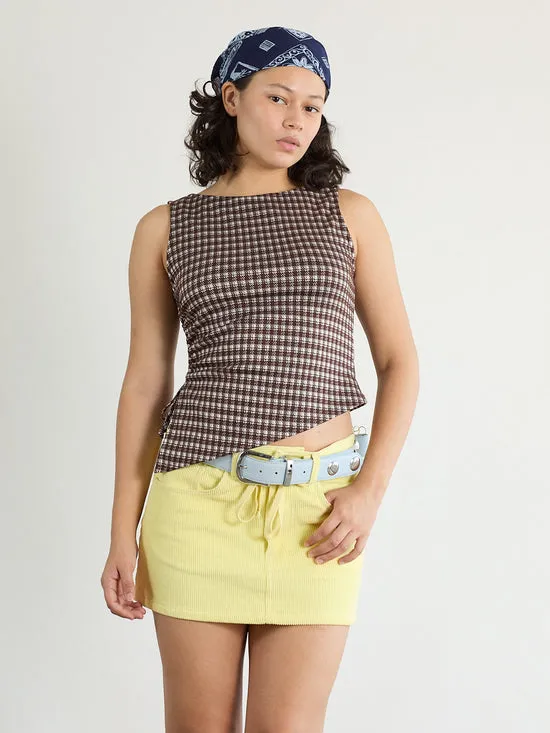 Erin Tank Cocoa Plaid Women Tops Lisa Says Gah