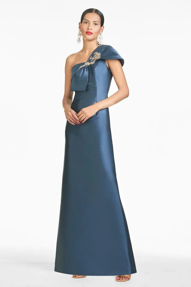 Evening Women Sachin and Babi Ines Gown 8211 Steel Blue