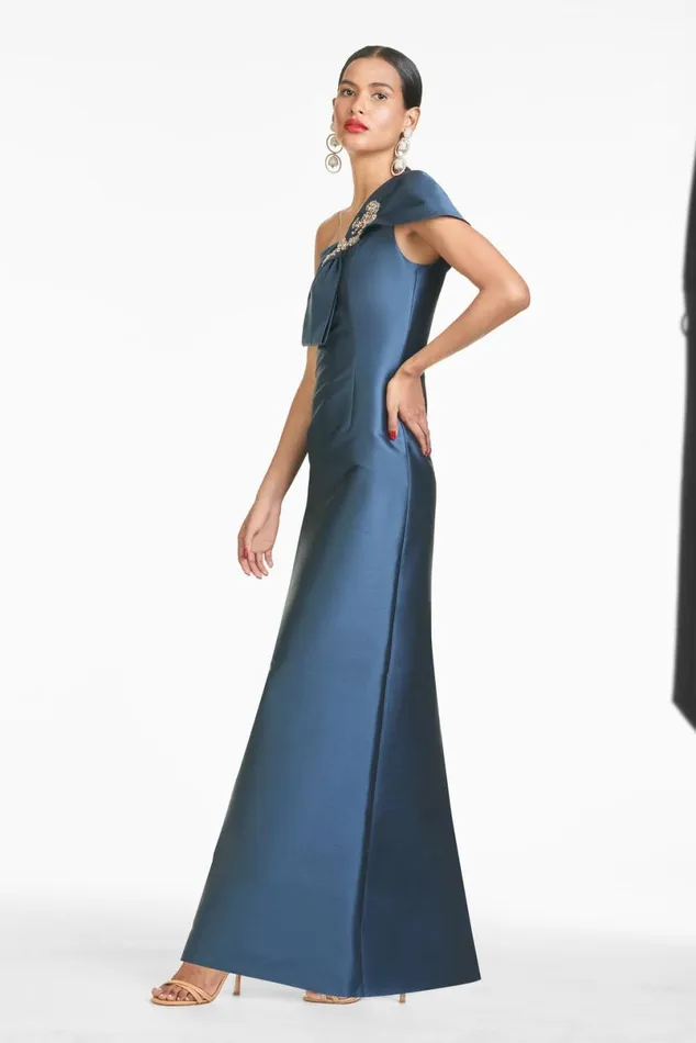 Evening Women Sachin and Babi Ines Gown 8211 Steel Blue