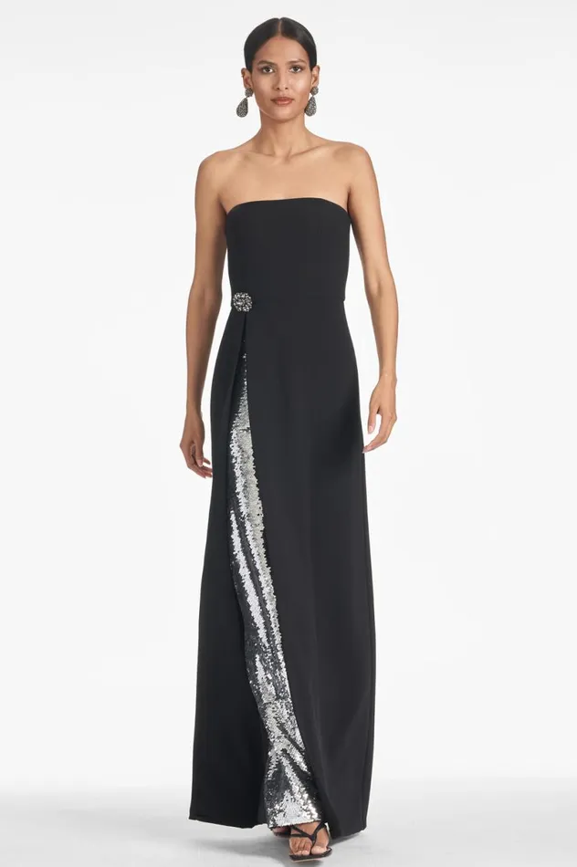 Evening Women Sachin and Babi Ivy Gown 8211 BlackSilver