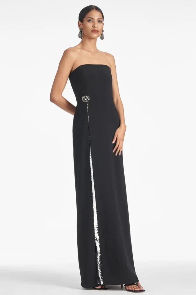 Evening Women Sachin and Babi Ivy Gown 8211 BlackSilver