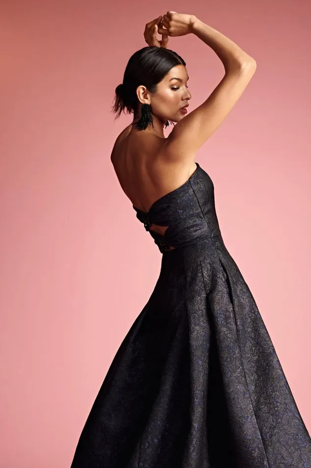 Evening Women Sachin and Babi Margaux Gown 8211 BlackMidnight