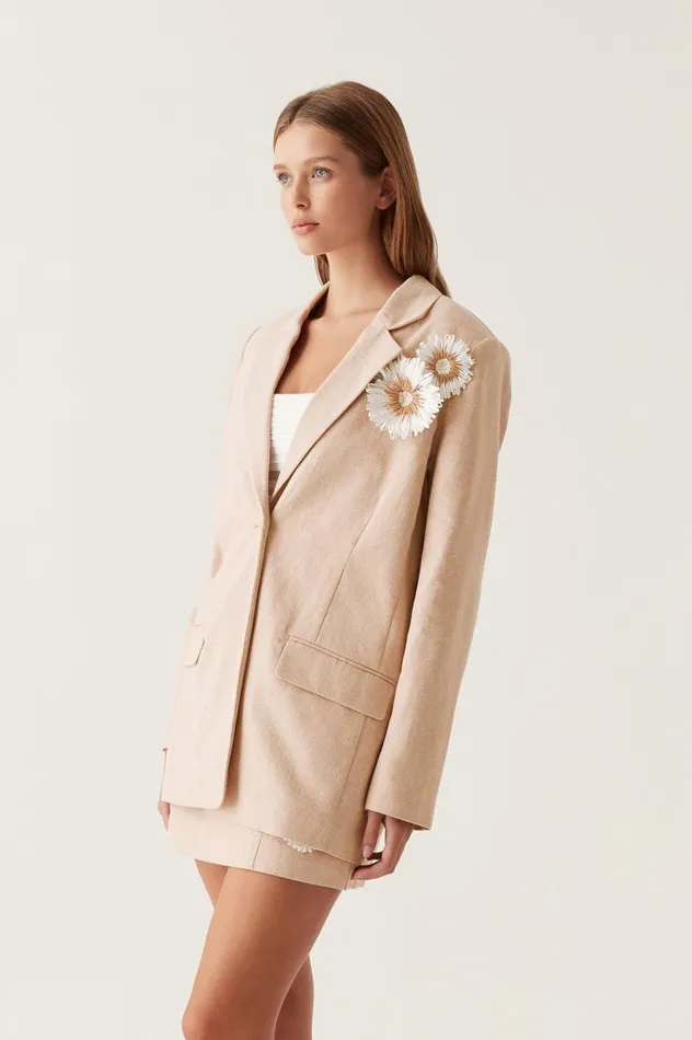 Evoke Tailored Jacket Ivorynatural Women Aje Blazers Jackets 038 Coats