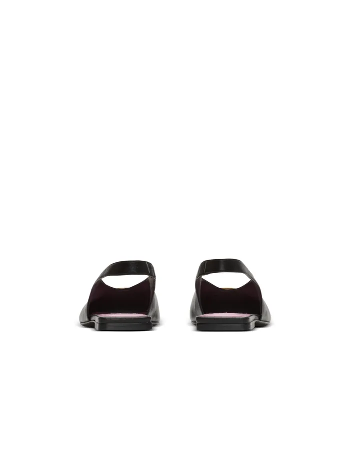 Flat Eden Slingbacks In Lambskin Leather Black Women Balmain Flat Shoes