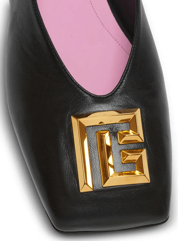 Flat Eden Slingbacks In Lambskin Leather Black Women Balmain Flat Shoes