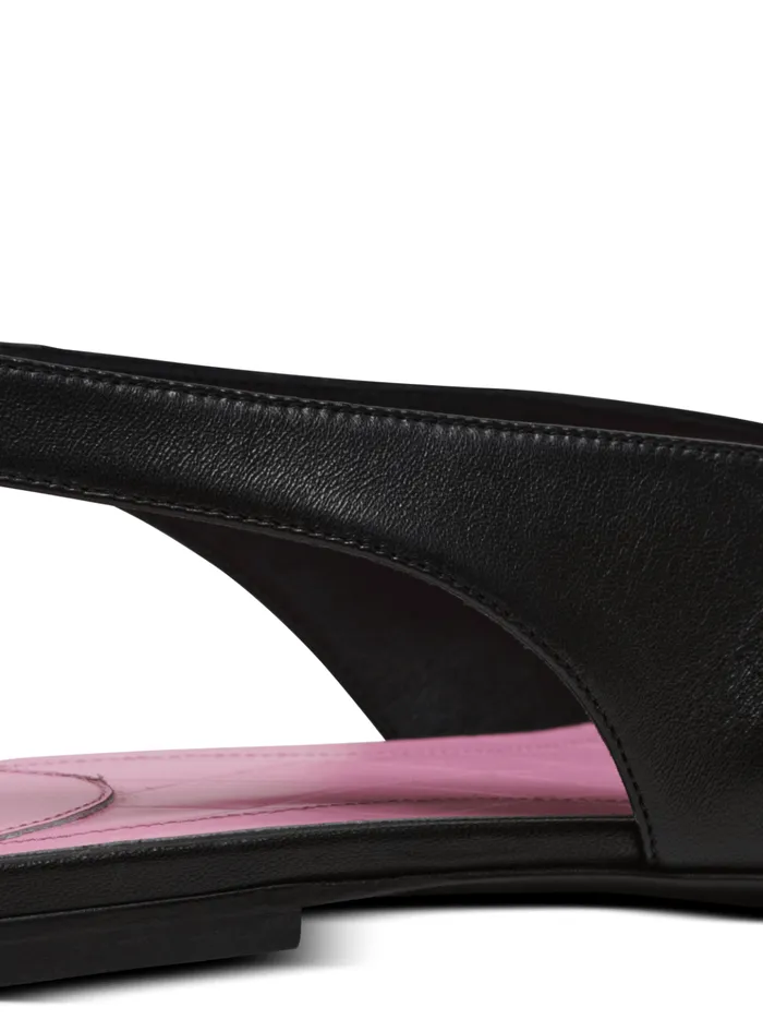 Flat Eden Slingbacks In Lambskin Leather Black Women Balmain Flat Shoes