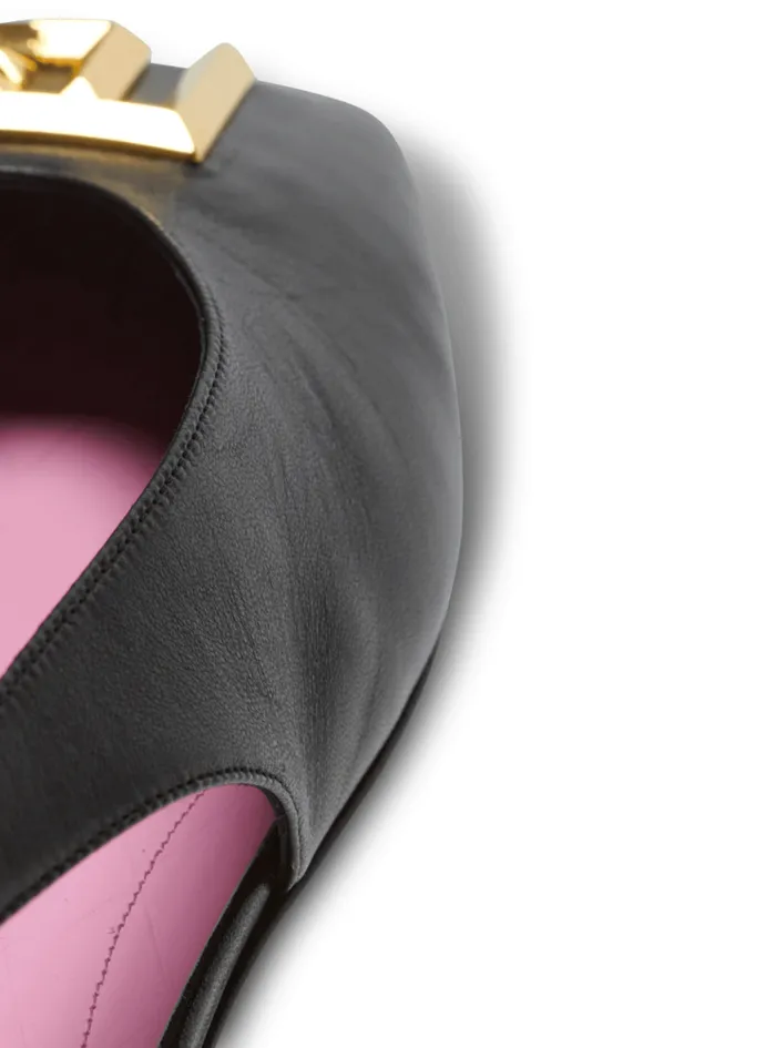 Flat Eden Slingbacks In Lambskin Leather Black Women Balmain Flat Shoes