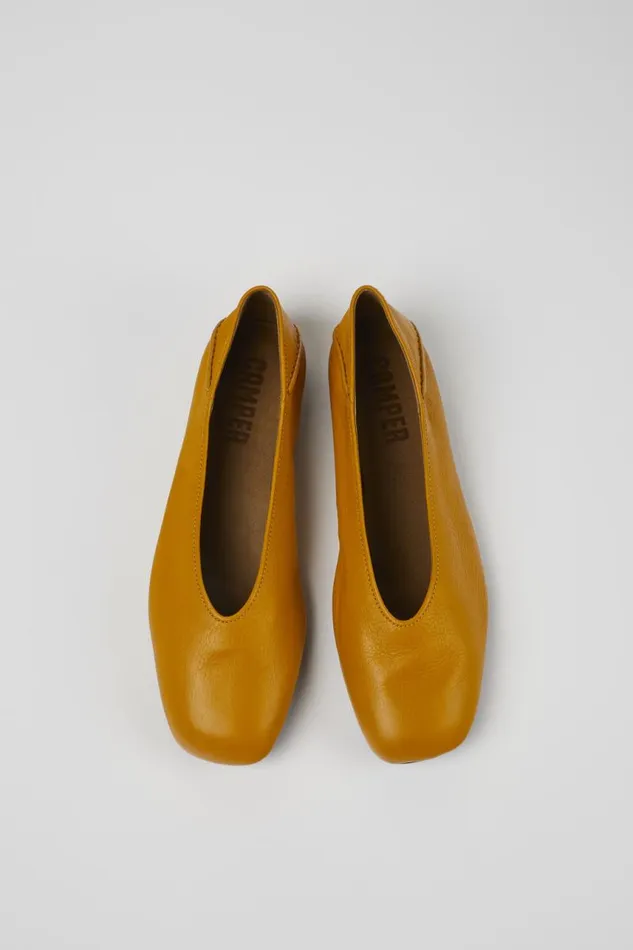 Flat Shoes Women Camper Casi Myra Orange Leather Ballerina Flat Shoes Women Camper Casi Myra Orange Leather Ballerina