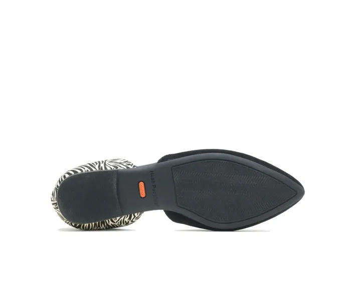 Flats and SlipOns Sadie D8217Orsay Black Suedezebra 8211 Hush Puppies Women