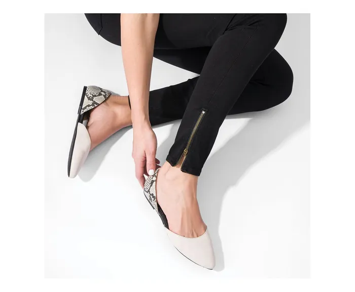 Flats and SlipOns Sadie D8217Orsay Black Suedezebra 8211 Hush Puppies Women